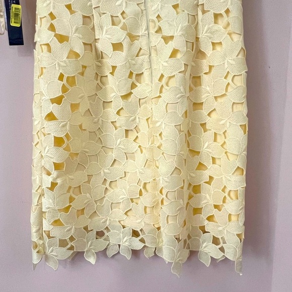 Tahari Arthur S. Levine Yellow Lace Dress Size 4P - Picture 6 of 10